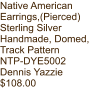 Native American Earrings,(Pierced) Sterling Silver Handmade, Domed, Track Pattern NTP-DYE5002 Dennis Yazzie $108.00