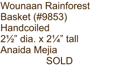Wounaan Rainforest Basket (#9853) Handcoiled 2½” dia. x 2¼” tall Anaida Mejia SOLD