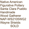 Native American Figurative Pottery Santa Clara Pueblo Handmade Wood Gatherer NAP-WS2105WG2 Wayne Shields SOLD