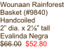 Wounaan Rainforest Basket (#9840) Handcoiled 2” dia. x 2⅛” tall Evalinda Negra $66.00  $52.80