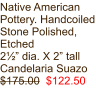 Native American Pottery. Handcoiled Stone Polished, Etched 2½” dia. X 2” tall Candelaria Suazo $175.00  $122.50
