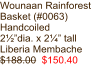 Wounaan Rainforest Basket (#0063) Handcoiled 2½”dia. x 2¼” tall Liberia Membache $188.00  $150.40
